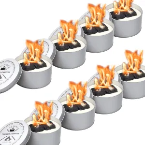 8 Pack Portable Campfire | Portable Fire Pit | Smores Maker | Lightweight and Portable | 3-5 Hours of Burn Time | Convenient-No Embers-No Hassle | Great Gifts for Picnics, Camping and More