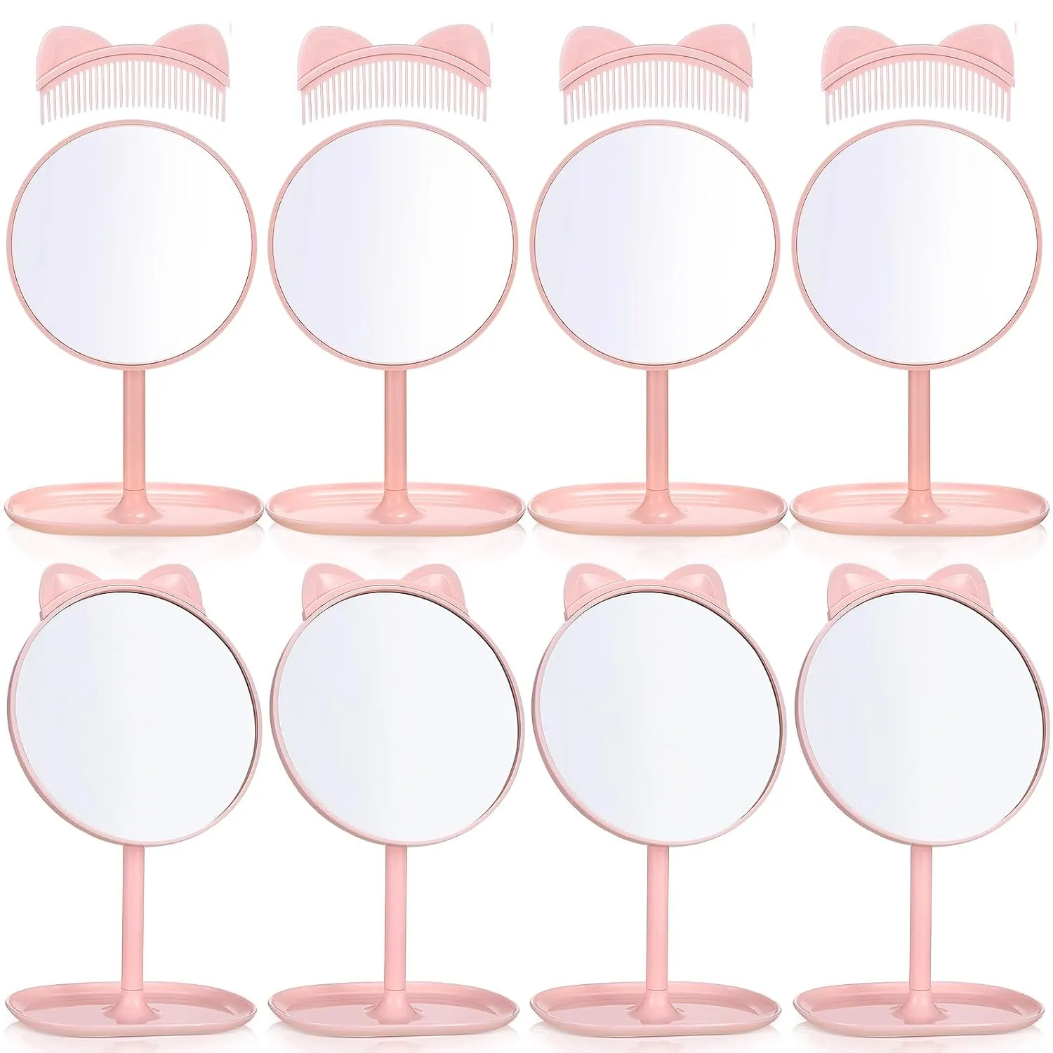 8 Pcs Spa Party Supplies Mirror Pink for Sleepover Favors Makeup Mirror for Spa Sleepover Slumber Birthday Party