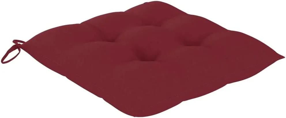 8-Piece Solid Acacia Wood Patio Chair Set with Wine Red Cushions, Gray Outdoor Furniture for Poolside Lounging, Backyard Dining and Beach Camping