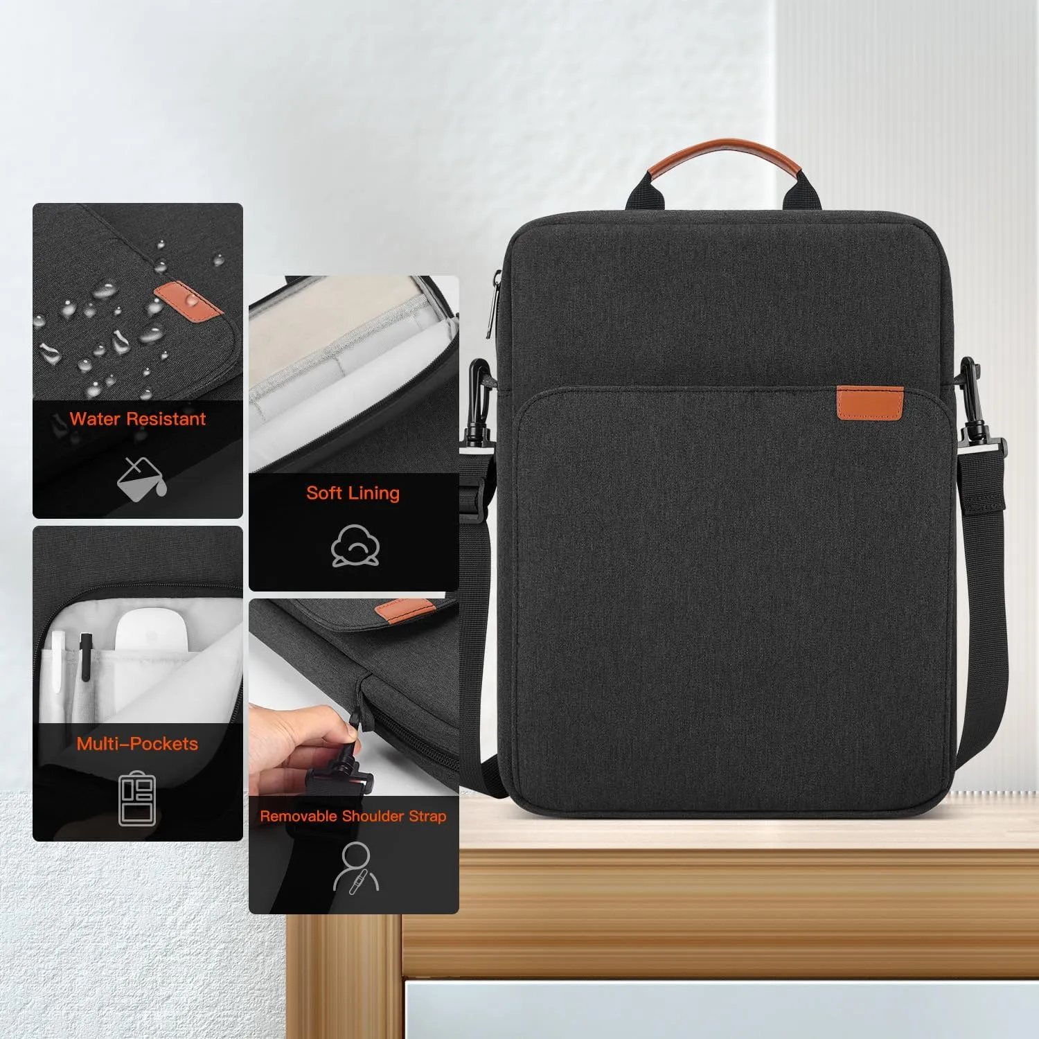 9-11 Inch Tablet Sleeve Carrying Case Bag for iPad Air M2 M3/iPad Pro M4 2024, iPad 11th, Galaxy Tab A9  Plus 11"/ Tab S9 S8 S6, Fire HD 10, Space Grey