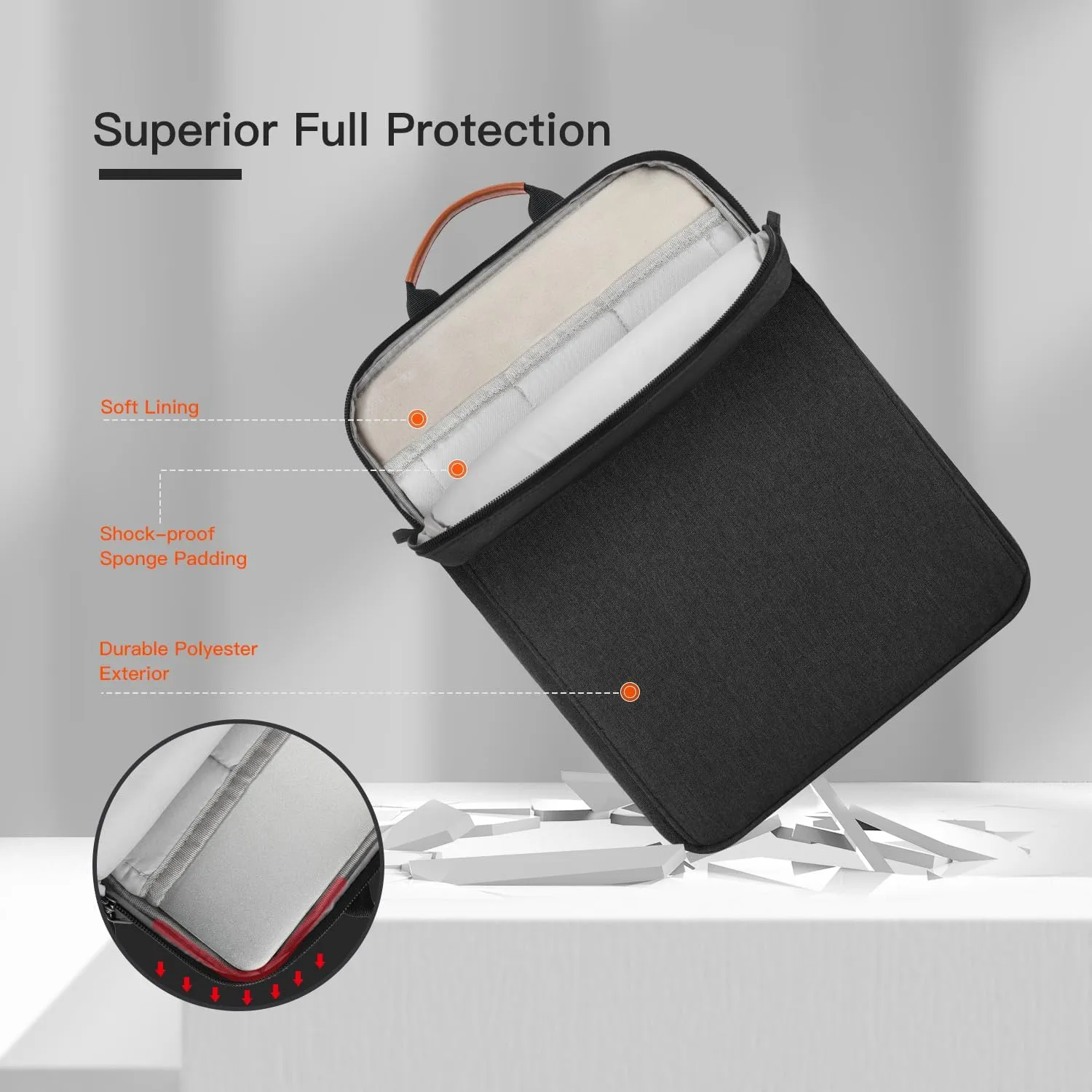 9-11 Inch Tablet Sleeve Carrying Case Bag for iPad Air M2 M3/iPad Pro M4 2024, iPad 11th, Galaxy Tab A9  Plus 11"/ Tab S9 S8 S6, Fire HD 10, Space Grey