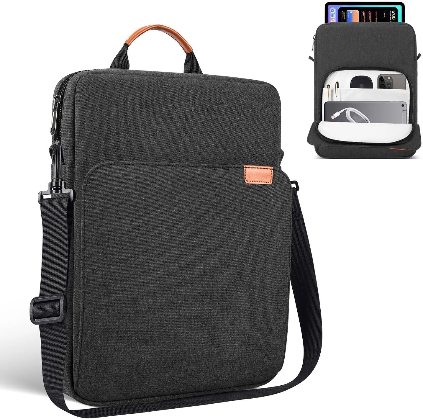 9-11 Inch Tablet Sleeve Carrying Case Bag for iPad Air M2 M3/iPad Pro M4 2024, iPad 11th, Galaxy Tab A9  Plus 11"/ Tab S9 S8 S6, Fire HD 10, Space Grey