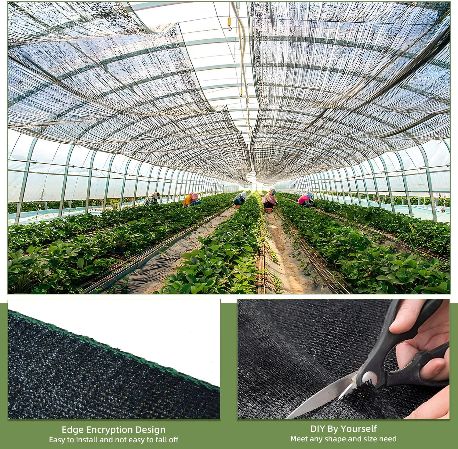 90% 20x20 Ft Shade Cloth for Garden,UV Resistant Sunblock Mesh Net for Plant Greenhouse Vegetables Flowers (Ebony)
