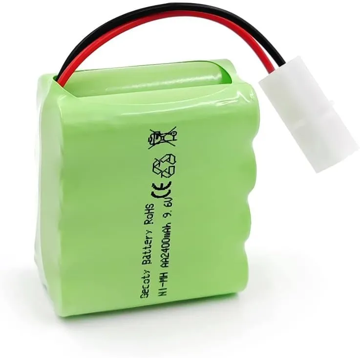 9.6V NiMH Battery, 2400mAh Rechargeable AA Battery Pack with Tamiya Plug and Charge Cable for RC Car, RC Battle Tank, RC Boat