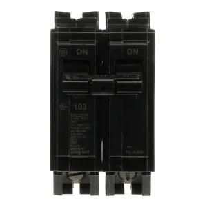 ABB Q-Line THQL21100P Q Line 100A Double-Pole Circuit Breaker • 120/240 V, 100 Amp • THQL Two-Pole Load Center Circuit Breaker • ABB 100-Amp 2-Pole 120/240V Breaker