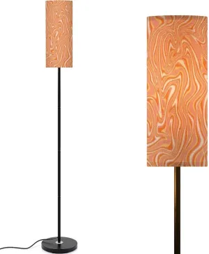 Abstract seamless swirl pattern 60s 70s style groovy waves blobs Modern Floor Lamp Minimalist Standing Lamps for Living Room LED Corner Lamp Remote Control Metal Pole Lamp for Bedroom, Reading