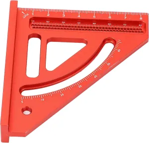 Accurate Small Aluminum Carpenter Square Tool, Integrated Mini Ruler with 45° Marking for Marking, Checking Lines and Angles for Carpentry Work Apron, Tool Belt, or Pocket