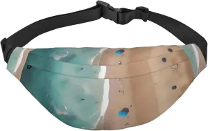Aerial View Of The Beach Men'S And Women'S Waist Pack, Crossbody Bag With Adjustable Belt For Running, Traveling, Sports, Hiking