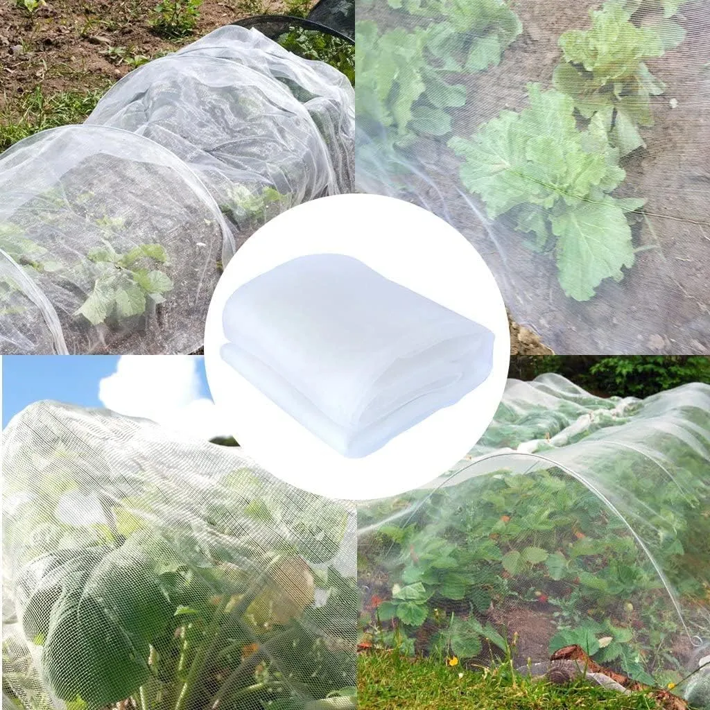 Agfabric Garden Netting 16'x20' Insect Pest Barrier Bird Netting for Garden Protection,Row Cover Mesh Netting for Vegetables Fruit Trees and Plants,White