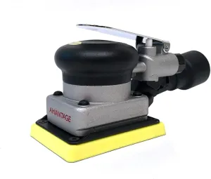 AirVANTAGE Industrial-Grade Orbital Pneumatic 3" x 4" Jitterbug Air Sheet Sander With 1" Diameter Central-Vacuum, 1/4 in. NPT Air Inlet (CV: Hook & Loop)
