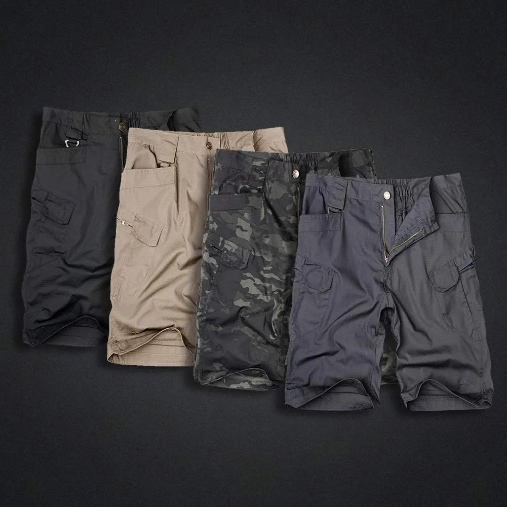 Alimens & Gentle Men's Cargo Short Elastic Waist Multi-Pocket Outdoor Military Tactical Shorts