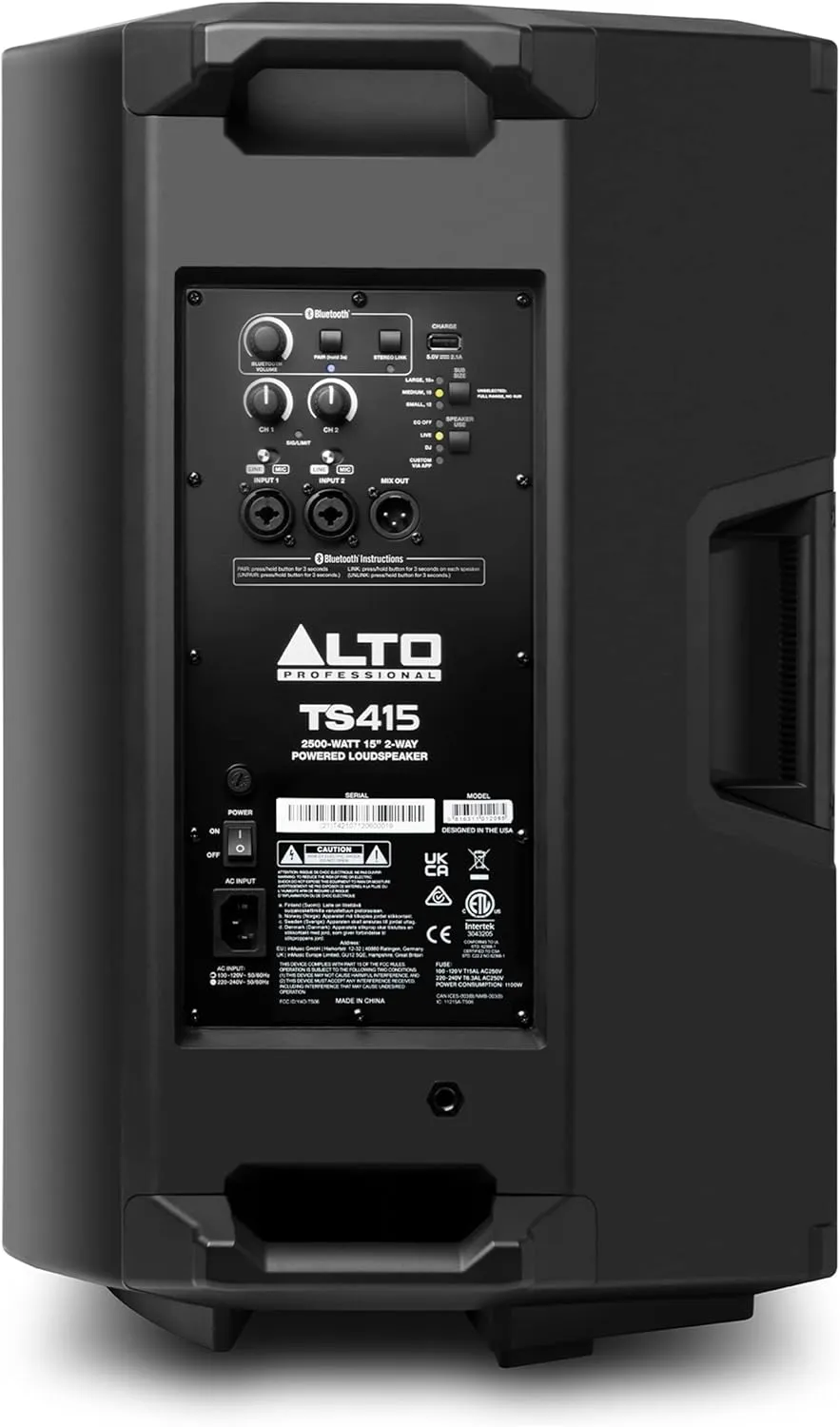 ALTO TS415 - 2500W 15" Powered PA Speaker with 3 Channel Mixer, Bluetooth Streaming, Wireless Loudspeaker Linking, DSP and ALTO App