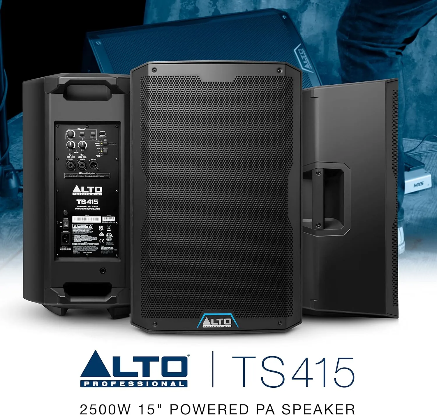 ALTO TS415 - 2500W 15" Powered PA Speaker with 3 Channel Mixer, Bluetooth Streaming, Wireless Loudspeaker Linking, DSP and ALTO App