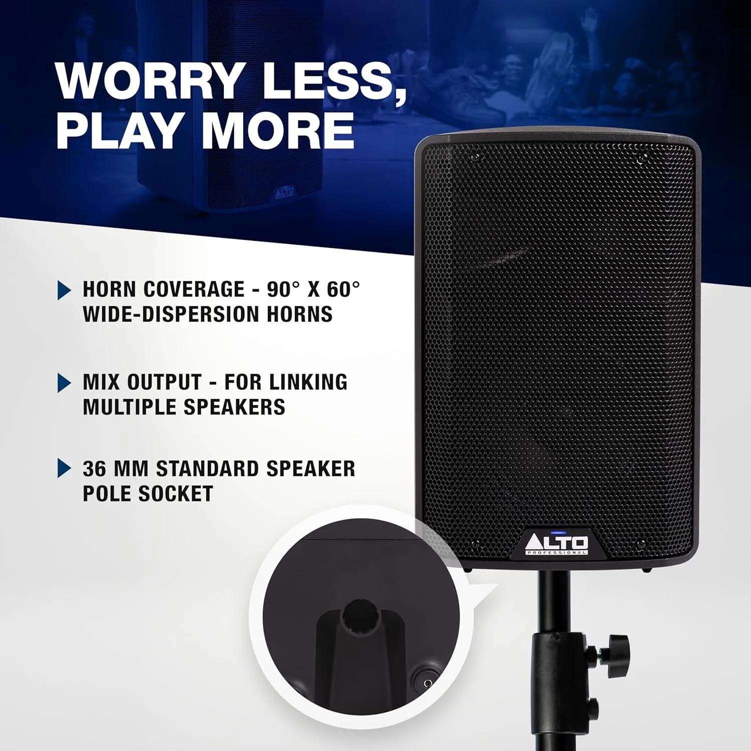 ALTO TX408 350W 8-Inch Powered PA Speaker with Bluetooth, 2-Channel Mixer, Line Level for Mobile DJs and Musicians, for Small Venues, Rehearsals and Events