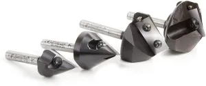 Amana Tool AMS-225 4-Pc 3D CNC Signmaking Lettering & Engraving Insert SC 45 60 90 & 120 Deg x 1/4 SHK V-Groove Router Bit Collection