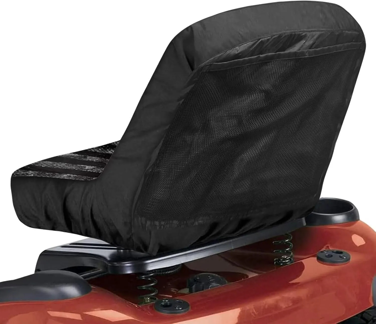 American Flag Print Excavator Seat Cover with Mesh Storage Bag Non-Slip Sweat Absorption with Back Pockets