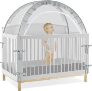 AMMER Pop Up Crib Tent: Baby Crib Tent Crib Net, Breathable Mesh Safety Canopy to Keep Baby from Climbing Out, Mosquito Protection, and Quick Installation