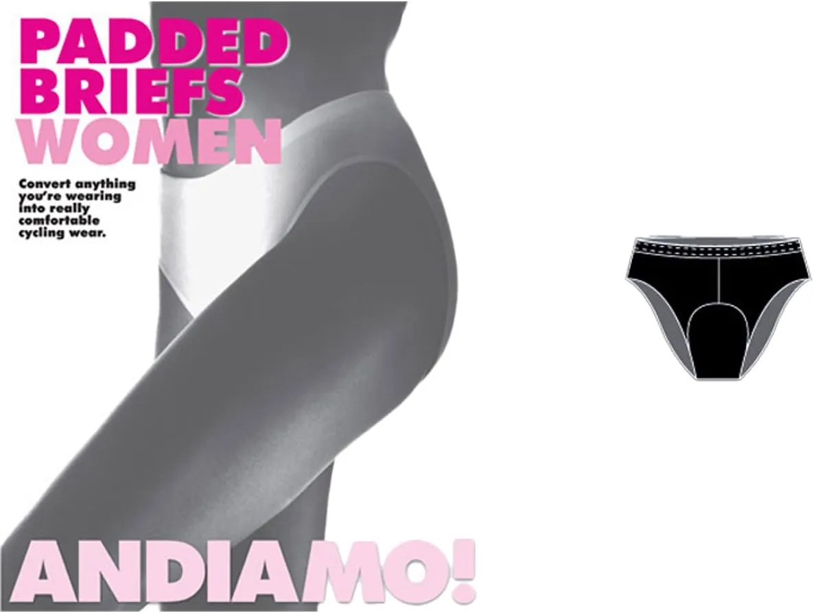 Andiamo Women's Padded Brief - Lg Black