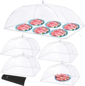 Anpro Food Cover, Food Tent, Pop-up Food Nets, Mesh Food Covers for Outside,Picnic Accessories, Food covers for outside,Reusable and Collapsible, 5 Pack (1 Extra Large-40 Inches,4 Standard-17 Inches)