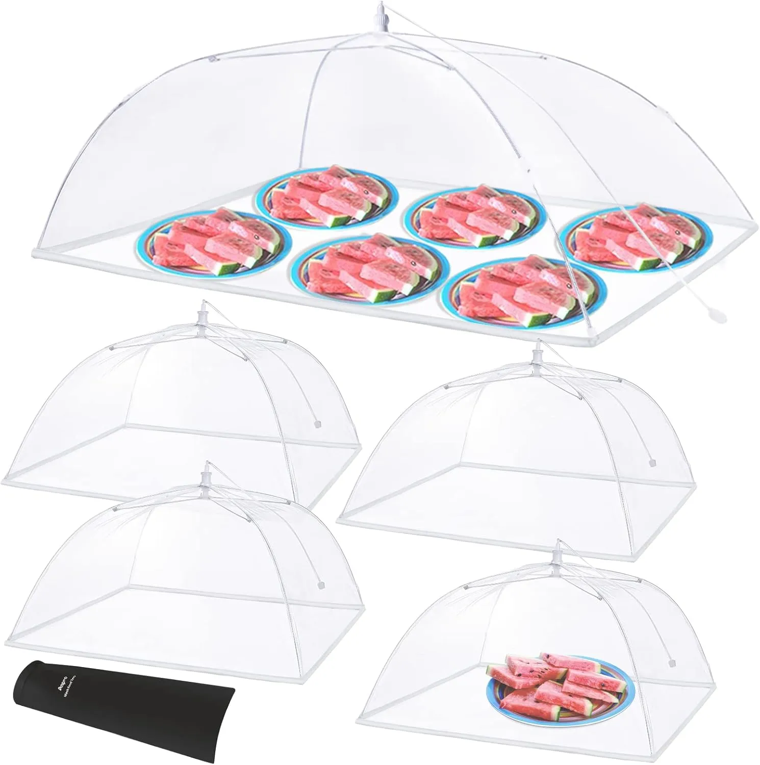 Anpro Food Cover, Food Tent, Pop-up Food Nets, Mesh Food Covers for Outside,Picnic Accessories, Food covers for outside,Reusable and Collapsible, 5 Pack (1 Extra Large-40 Inches,4 Standard-17 Inches)