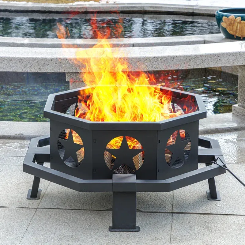 Antheny Wood Burning Fire Pit, Outdoor Firepit