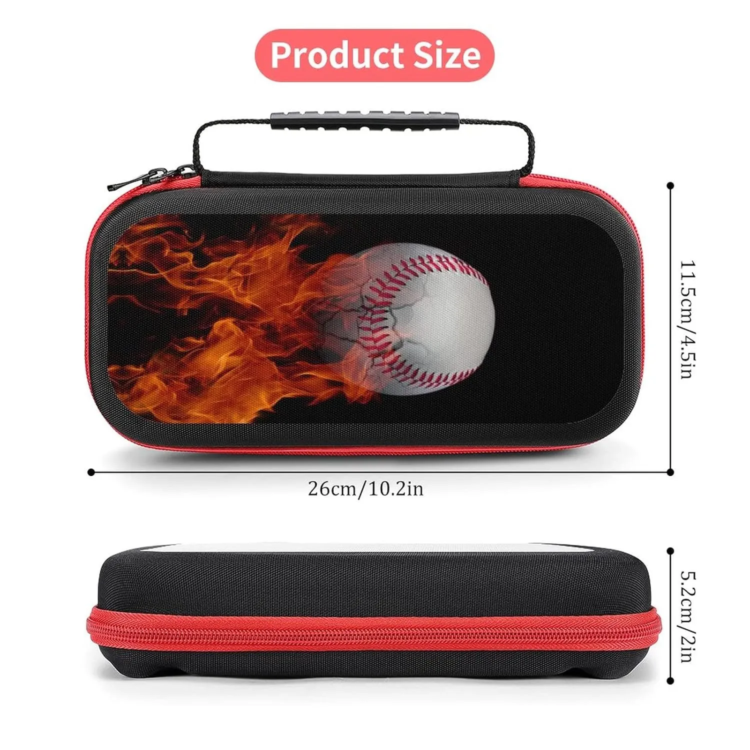 AoHanan Baseball on Fire Switch Compatible Game Case - Hard Shell Travel Protection with 20 Games Cartridge Capacity