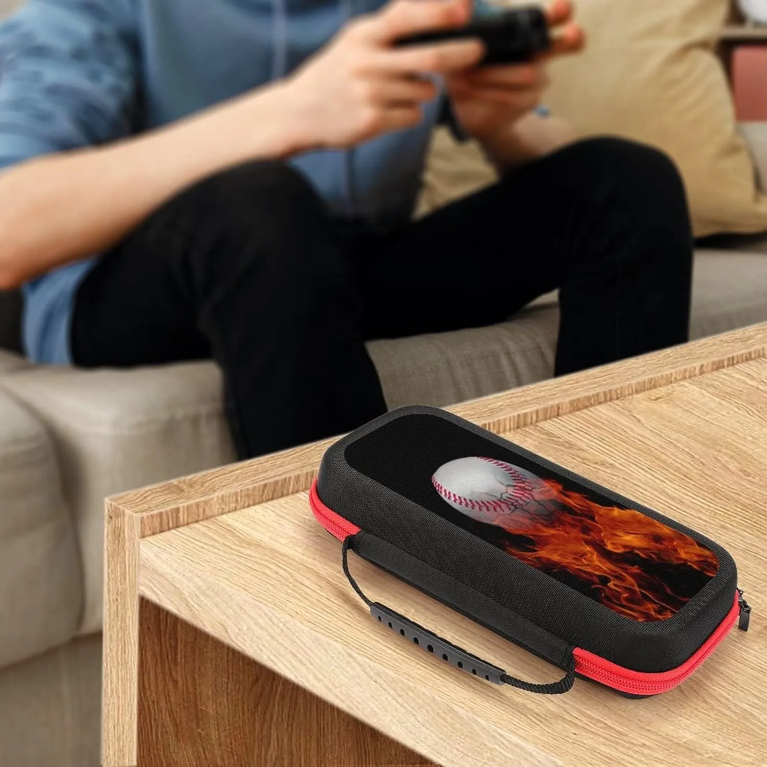 AoHanan Baseball on Fire Switch Compatible Game Case - Hard Shell Travel Protection with 20 Games Cartridge Capacity