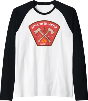 Apple River Canyon State Park Illinois Camp Fire Vacation Raglan Baseball Tee