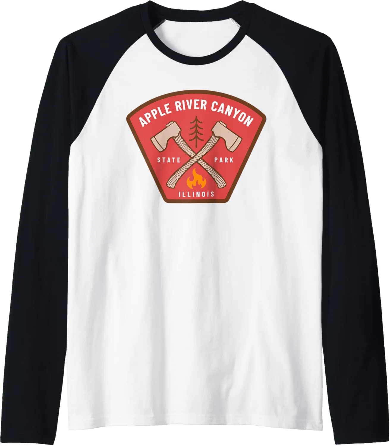 Apple River Canyon State Park Illinois Camp Fire Vacation Raglan Baseball Tee