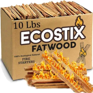 Approx. 120 Eco-Stix Fatwood Starter Kindling Firewood Sticks Wood Stoves Camping Firestarter Fire Pit BBQ, 10 Lbs
