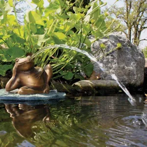 Aquascape Lazy Frog on Lily Pad Spitter Fountain for Ponds and Water Gardens | 78311