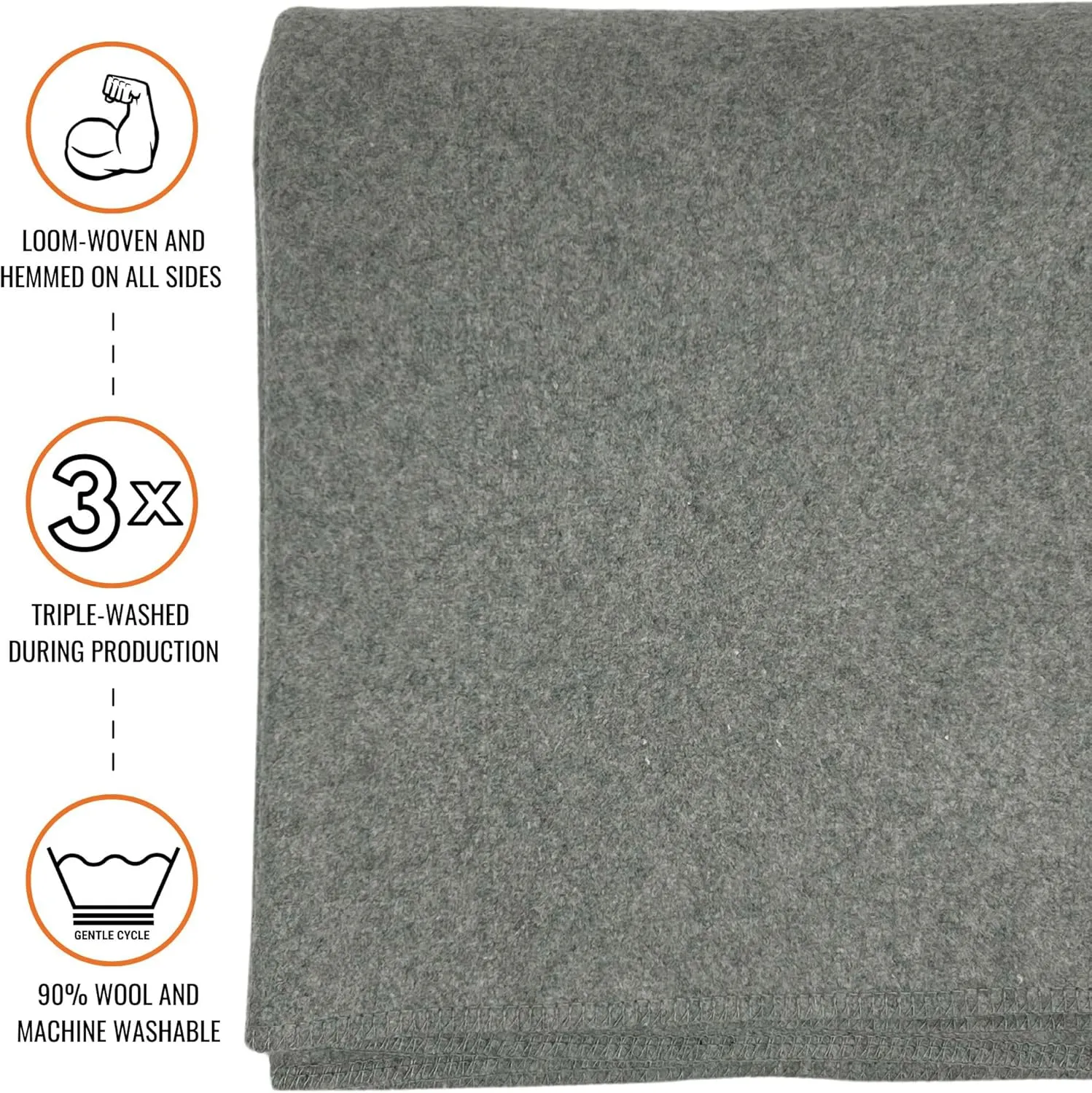 Arcturus Tahoe Wool Bed Blanket | Soft, Breathable Wool Blanket for Year-Round Comfort - King Size (90"x 108") | Thick, Washable & Warm (Stone Gray)