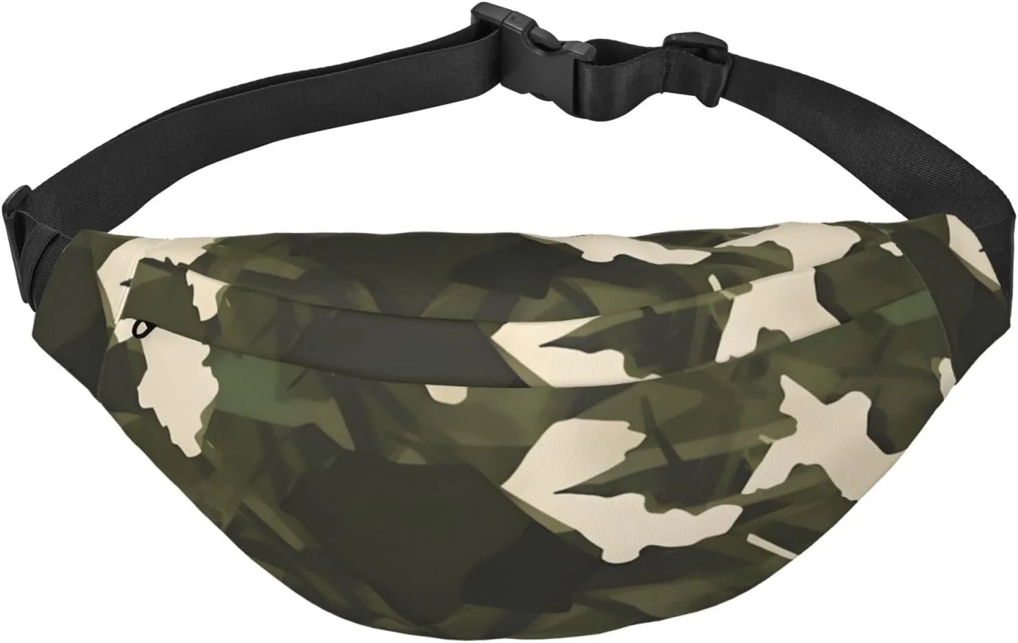 Army Camouflage Men'S And Women'S Waist Pack, Crossbody Bag With Adjustable Belt For Running, Traveling, Sports, Hiking