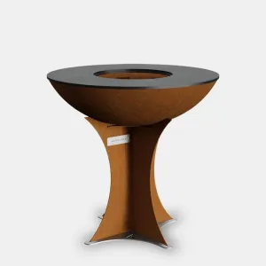 Arteflame 20-Inch Tall Euro Base Portable Corten Steel Fire Pit with Cooktop
