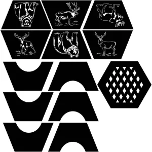 Artistic Hexagon Fire Pit DXF for CNC | Wild Animal Symbols