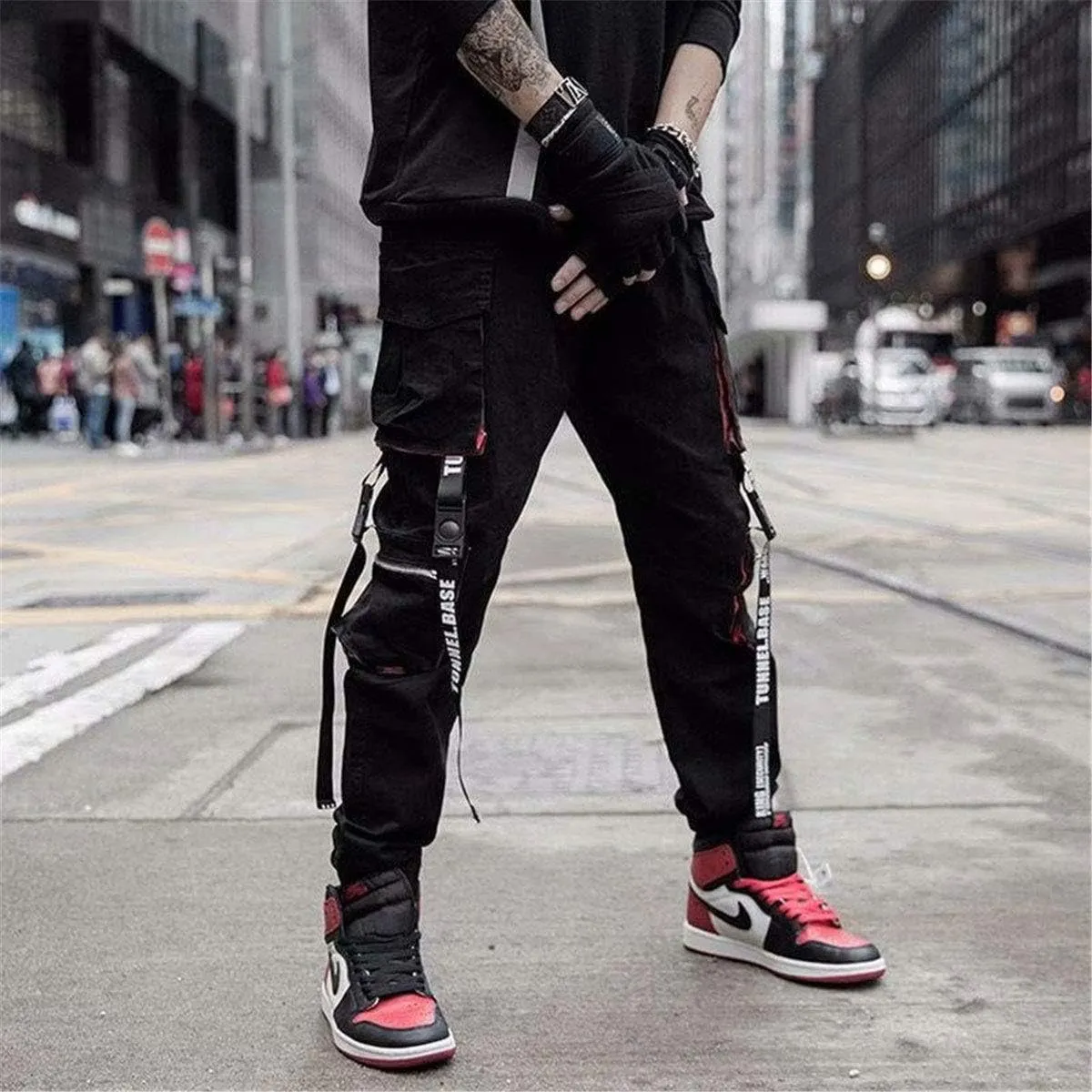 Astellarie Mens Casual Pants Multi-Pockets Fashion Cargo Joggers Gym Drawstring Long Pants