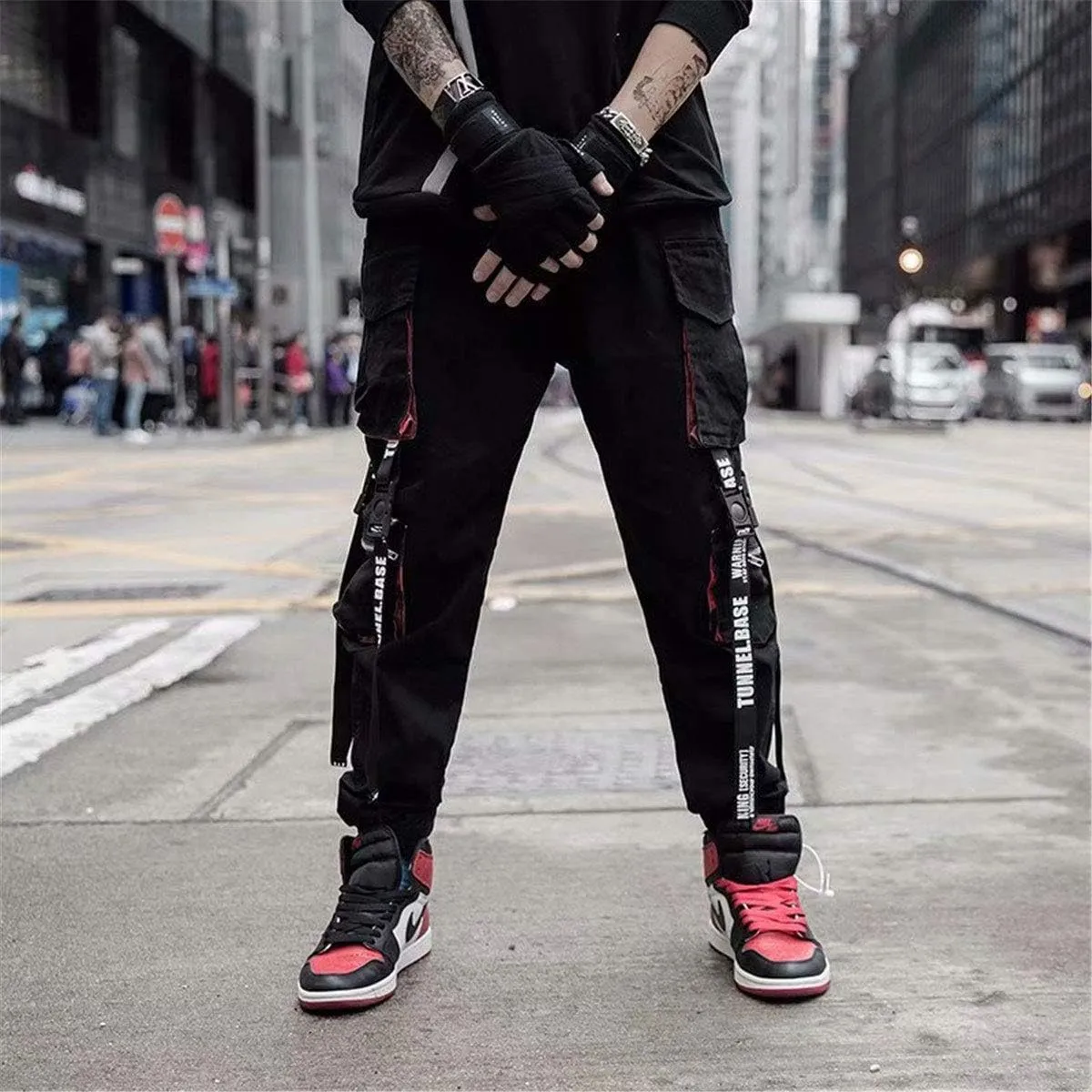 Astellarie Mens Casual Pants Multi-Pockets Fashion Cargo Joggers Gym Drawstring Long Pants