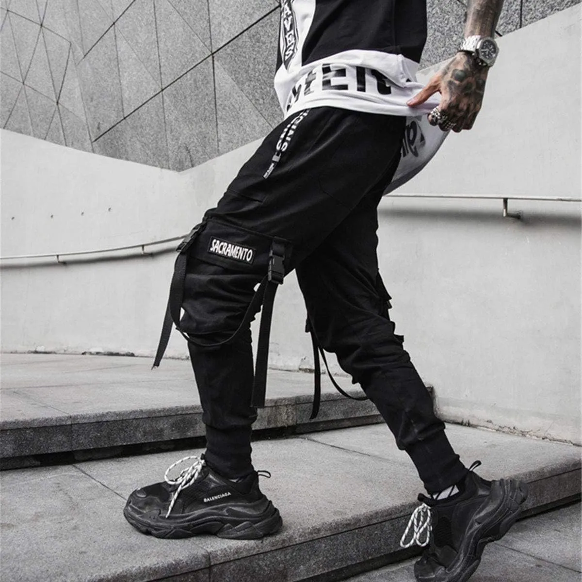 Astellarie Mens Casual Pants Multi-Pockets Fashion Cargo Joggers Gym Drawstring Long Pants