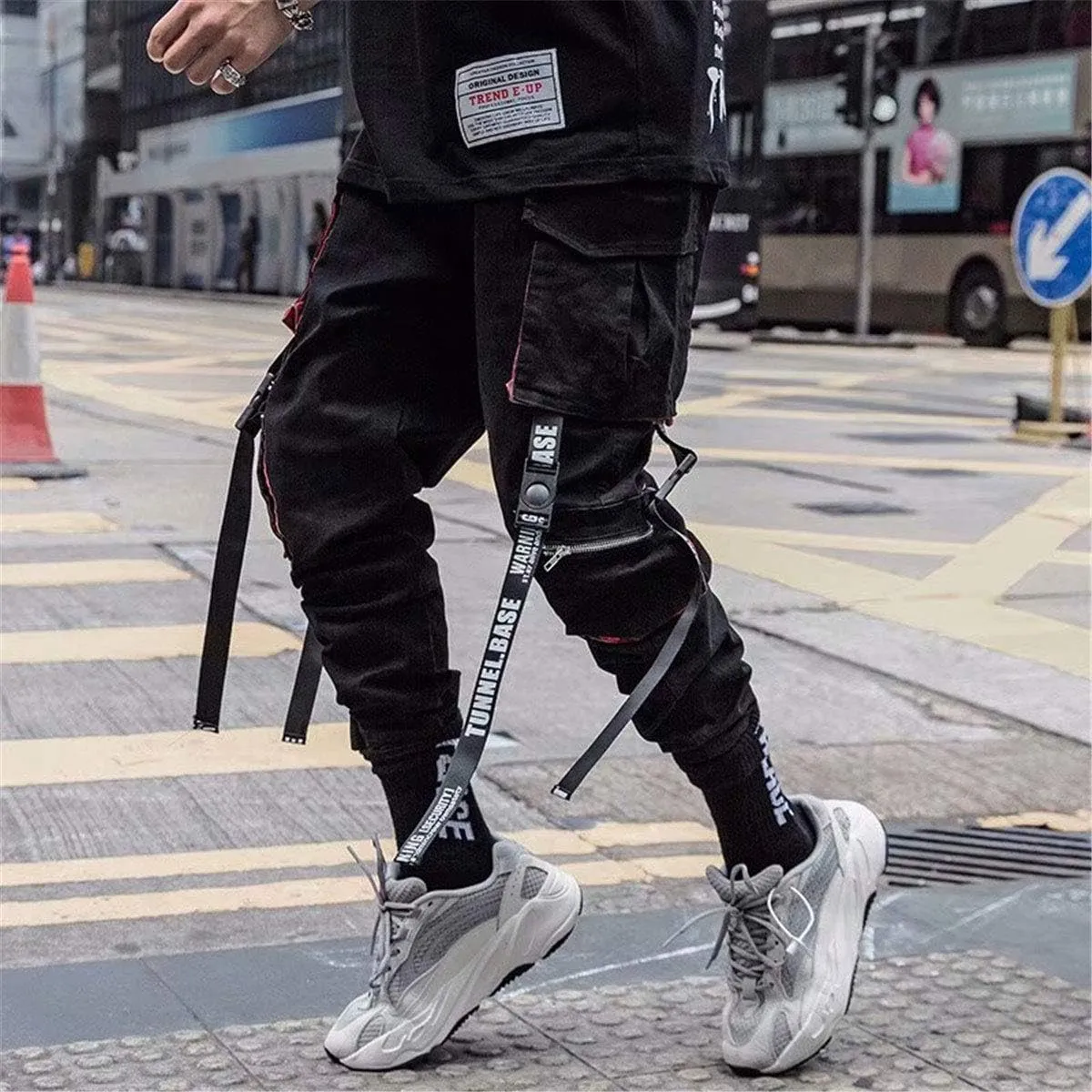 Astellarie Mens Casual Pants Multi-Pockets Fashion Cargo Joggers Gym Drawstring Long Pants