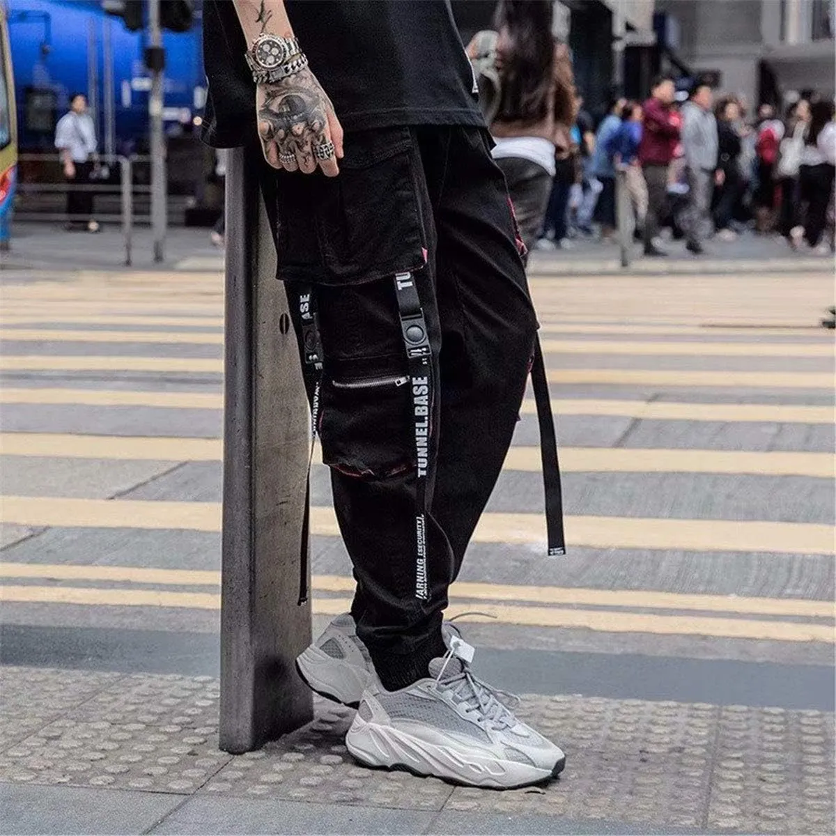 Astellarie Mens Casual Pants Multi-Pockets Fashion Cargo Joggers Gym Drawstring Long Pants