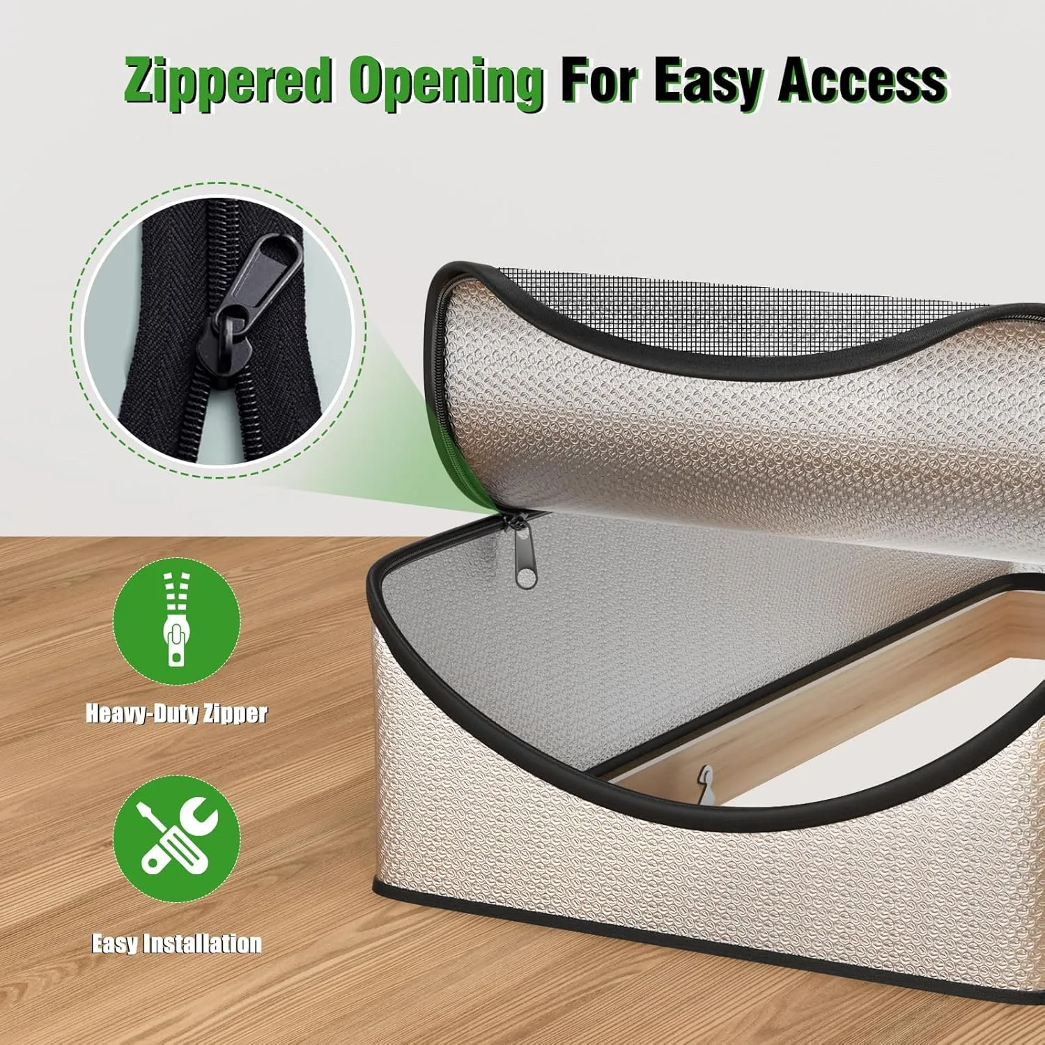 Attic Door Insulation Cover with Screen Mesh for Pull Down Ladder or Stair, 25" x 54" x 11" Double Bubble Thick Attic Tent Stairway Insulator Dust Proof, Attic Insulation for Save Energy