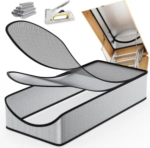 Attic Door Insulation Cover with Screen Mesh for Pull Down Ladder or Stair, 25" x 54" x 11" Double Bubble Thick Attic Tent Stairway Insulator Dust Proof, Attic Insulation for Save Energy