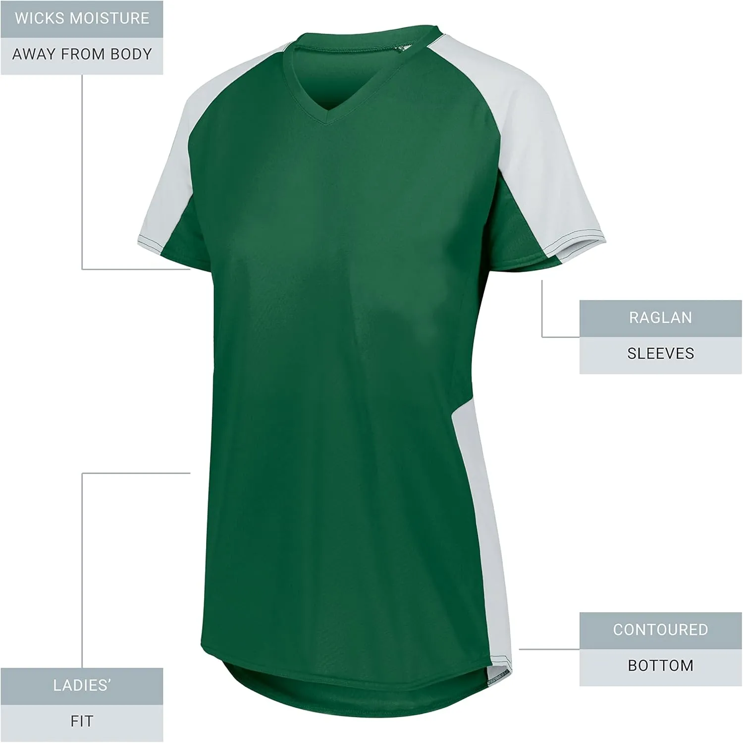 Augusta Sportswear Women's Ladies Cutter Softball Jersey: Stylish and Lightweight V-Neck Tee Active Comfort
