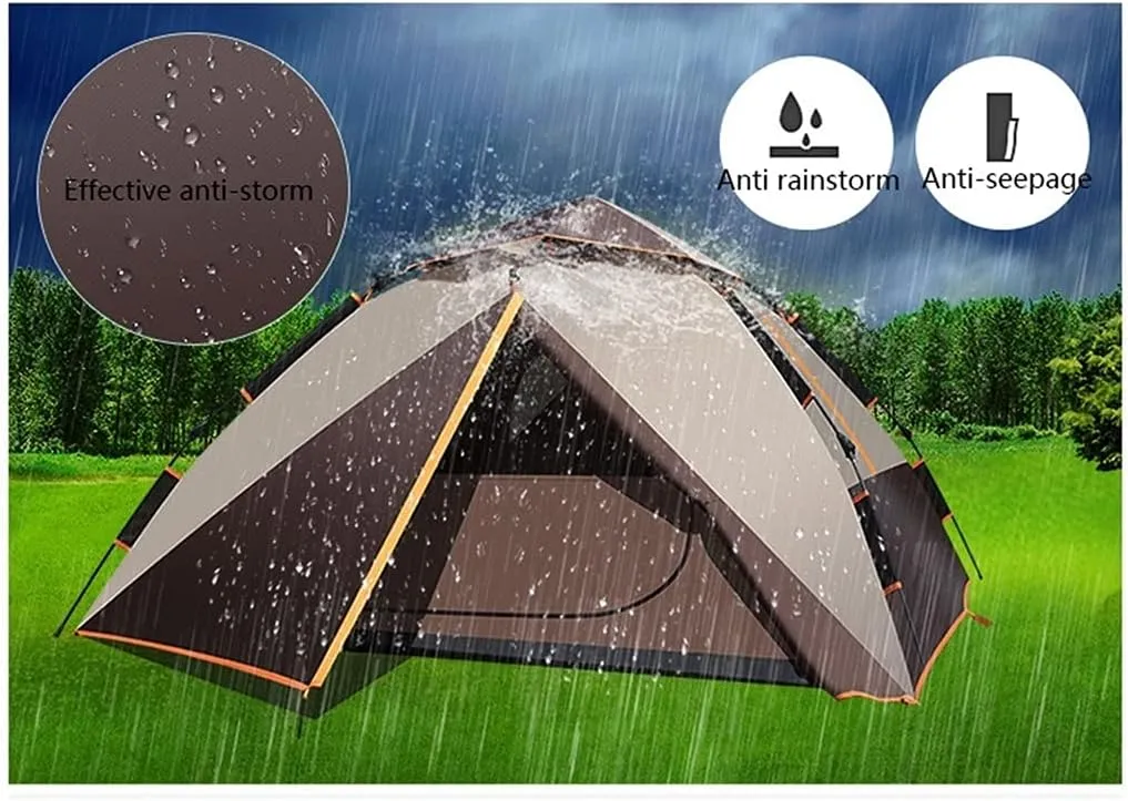Automatic Tent Outdoor 3 People - 4 People Speed Open, Portable Field Thickening Rainproof Beach Family Camping Equipment