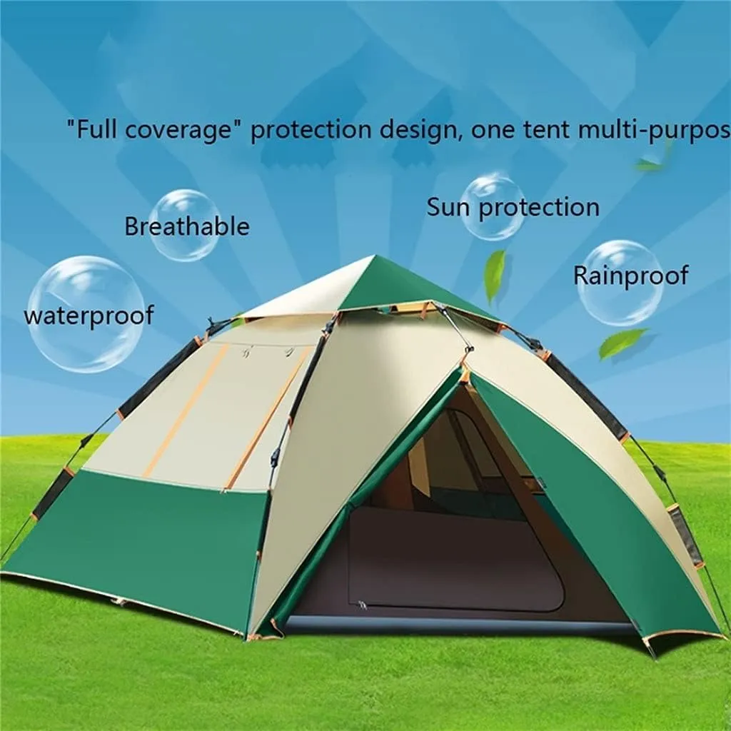Automatic Tent Outdoor 3 People - 4 People Speed Open, Portable Field Thickening Rainproof Beach Family Camping Equipment