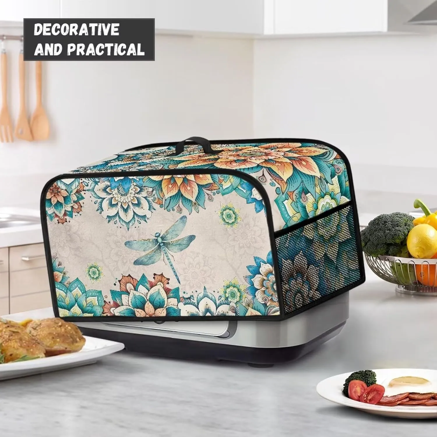 Azetc Slow Cooker Dust Cover Dragonfly Slow Cooker Carrying Bag Mesh Pocket for Home Decor Accessories Air Fryer Cover Dust Cover