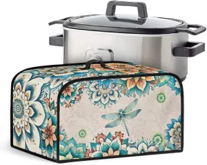 Azetc Slow Cooker Dust Cover Dragonfly Slow Cooker Carrying Bag Mesh Pocket for Home Decor Accessories Air Fryer Cover Dust Cover