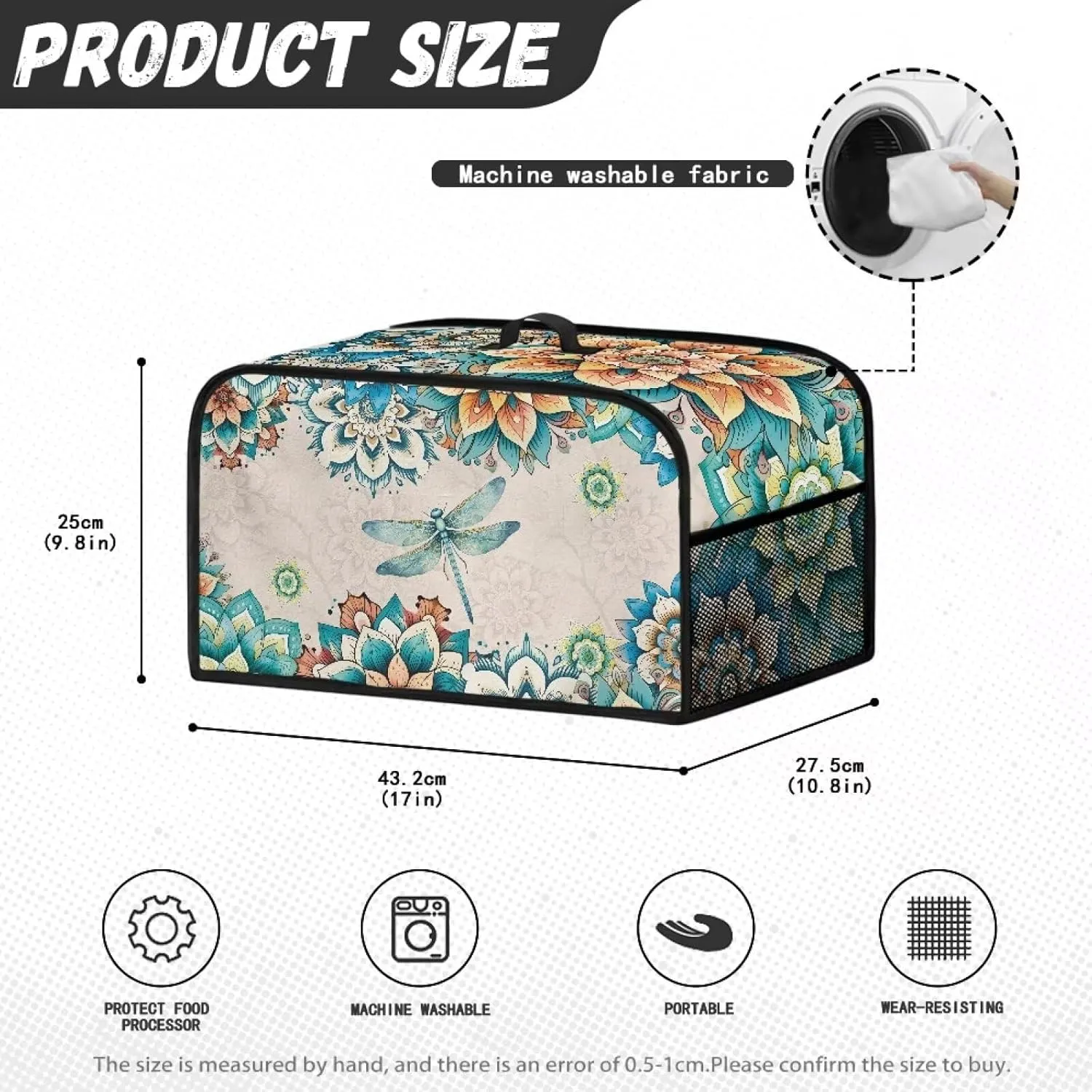 Azetc Slow Cooker Dust Cover Dragonfly Slow Cooker Carrying Bag Mesh Pocket for Home Decor Accessories Air Fryer Cover Dust Cover