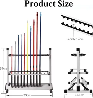Baoz 24 Slot Aluminum Alloy Portable Fishing Rod Organizer - Metal Rack with Stand; Ideal for Fishing Poles & Rod Combos (Silver)