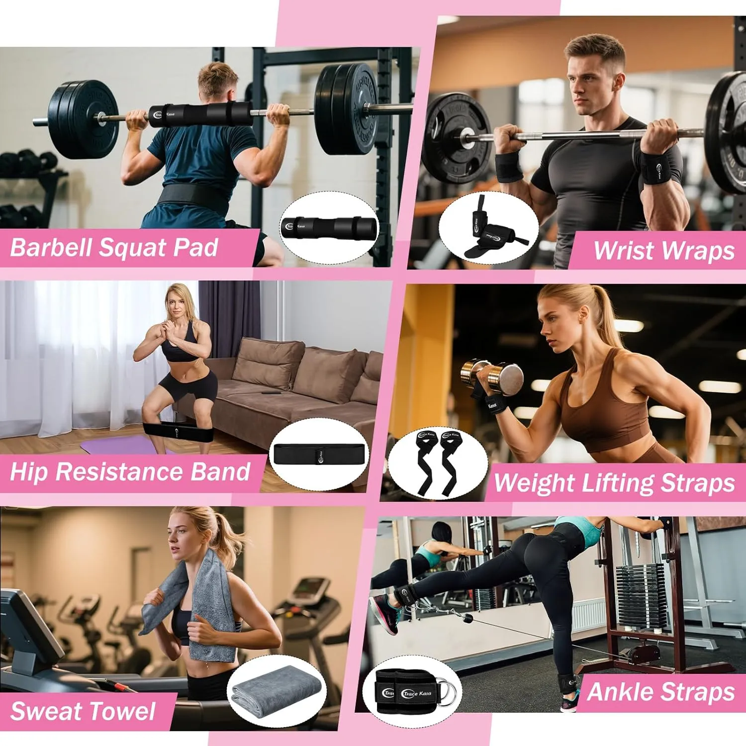 Barbell Pad Set: Hip Thrusts Pad for Squats Weight Lifting Gym Equipment Accessories